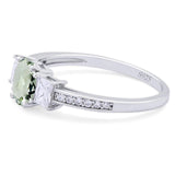 Art Deco Oval Natural Stone Trio Ring