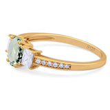 Art Deco Oval Natural Stone Trio Ring