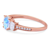 Art Deco Oval Natural Stone Trio Ring