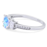 Art Deco Oval Natural Stone Trio Ring