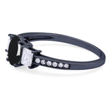 Art Deco Oval Natural Stone Trio Ring