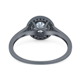 Art Deco Round Natural Stone Wedding Ring