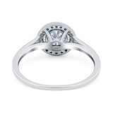 Art Deco Round Natural Stone Wedding Ring