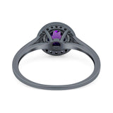 Art Deco Round Natural Stone Wedding Ring