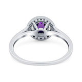 Art Deco Round Natural Stone Wedding Ring