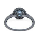 Art Deco Round Natural Stone Wedding Ring