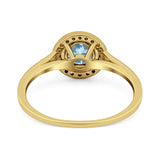 Art Deco Round Natural Stone Wedding Ring