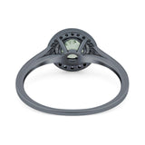 Art Deco Round Natural Stone Wedding Ring