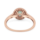 Art Deco Round Natural Stone Wedding Ring