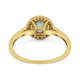 Art Deco Round Natural Stone Wedding Ring