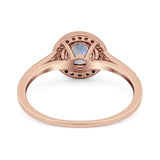 Art Deco Round Natural Stone Wedding Ring
