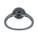Art Deco Round Natural Stone Wedding Ring