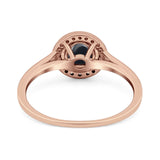 Art Deco Round Natural Stone Wedding Ring