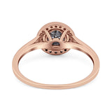 Art Deco Round Natural Stone Wedding Ring