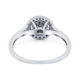 Art Deco Round Natural Stone Wedding Ring