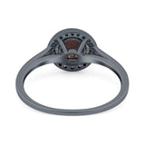 Art Deco Round Natural Stone Wedding Ring