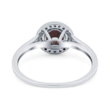 Art Deco Round Natural Stone Wedding Ring