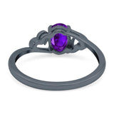 Minimalist Oval Natural Stone Solitaire Ring