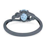 Minimalist Oval Natural Stone Solitaire Ring