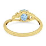 Minimalist Oval Natural Stone Solitaire Ring