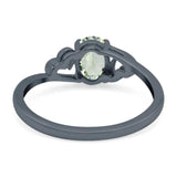 Minimalist Oval Natural Stone Solitaire Ring