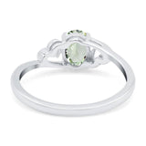 Minimalist Oval Natural Stone Solitaire Ring