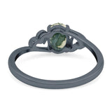 Minimalist Oval Natural Stone Solitaire Ring