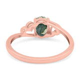 Minimalist Oval Natural Stone Solitaire Ring