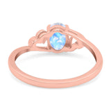 Minimalist Oval Natural Stone Solitaire Ring