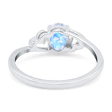 Minimalist Oval Natural Stone Solitaire Ring