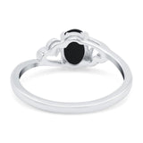 Minimalist Oval Natural Stone Solitaire Ring