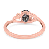 Minimalist Oval Natural Stone Solitaire Ring
