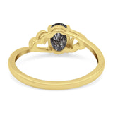 Minimalist Oval Natural Stone Solitaire Ring