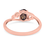 Minimalist Oval Natural Stone Solitaire Ring