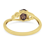 Minimalist Oval Natural Stone Solitaire Ring