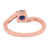 Round Natural Stone Art Deco Ring