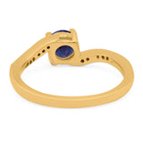 Round Natural Stone Art Deco Ring