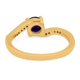 Round Natural Stone Art Deco Ring