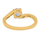 Round Natural Stone Art Deco Ring