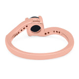 Round Natural Stone Art Deco Ring