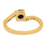 Round Natural Stone Art Deco Ring