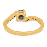 Round Natural Stone Art Deco Ring