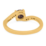 Round Natural Stone Art Deco Ring