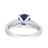 Vintage Style Round Natural Stone Solitaire Ring