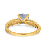 Vintage Style Round Natural Stone Solitaire Ring