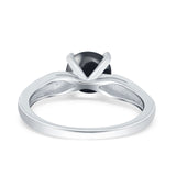 Vintage Style Round Natural Stone Solitaire Ring