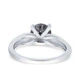 Vintage Style Round Natural Stone Solitaire Ring