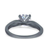 Round Natural Stone Solitaire Ring