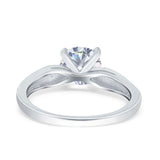 Round Natural Stone Solitaire Ring