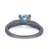 Round Natural Stone Solitaire Ring